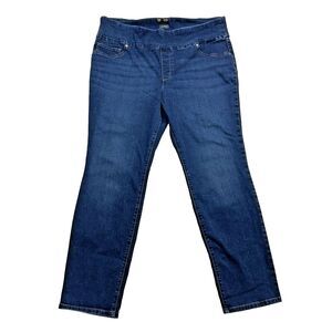 Lee Jeans Blue Slim Fit Slim Leg Mid Rise Sculpting Stretch Pull On Women's 22W